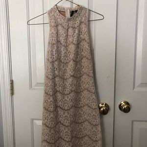 Beige Lace Bodycon Dress